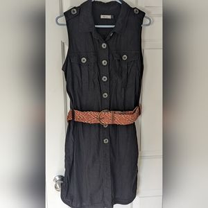 Black button dress
